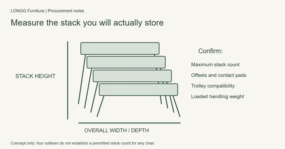 Conceptual stack envelope with width, depth, height, and contact points identified