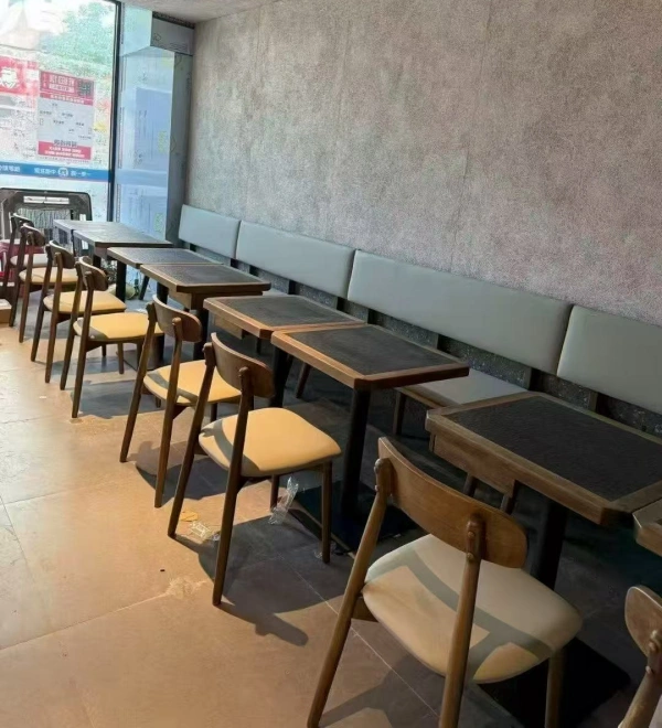 Tables and chairs customized for noodle shops
