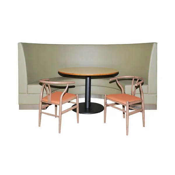 Semicircle booth