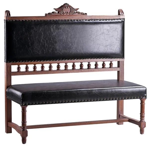 Solid wood restaurant booth