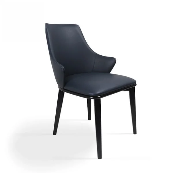 Executive Navy Blue Arm Dining Chair