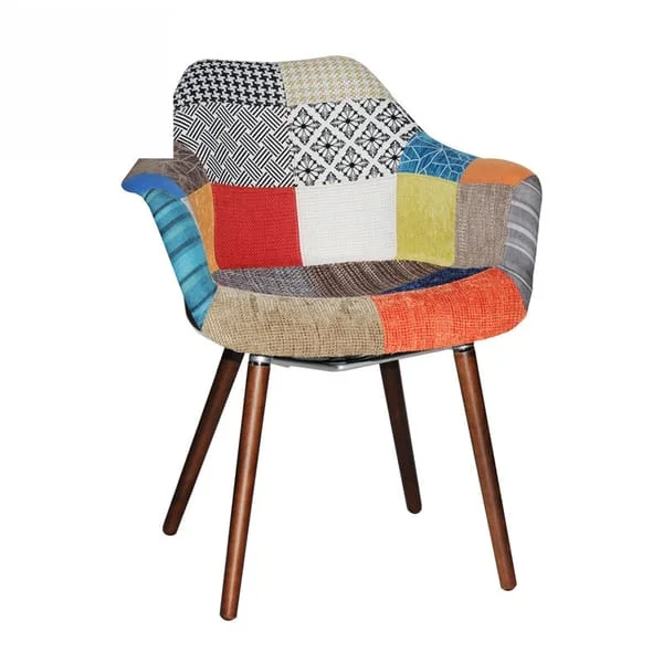 Retro Patchwork Upholstered Accent Chair