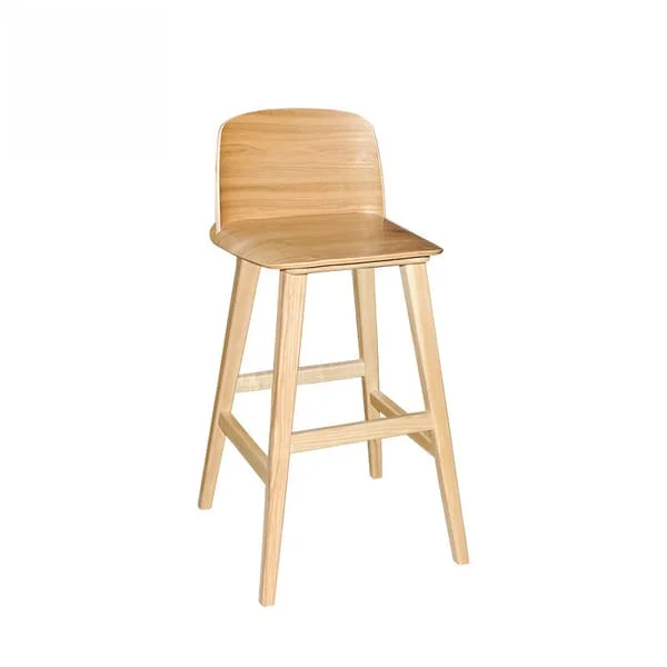 Contemporary Wood Seat Bar Stool