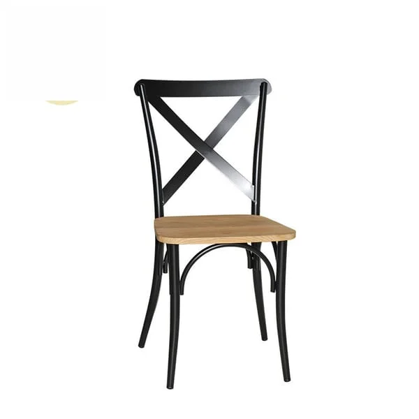 Classic X-Back Black Wood Dining Chair