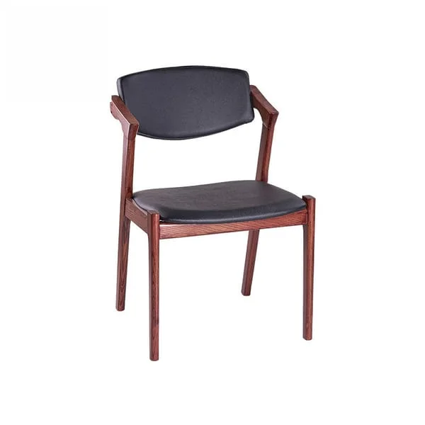 Modern Two-Tone Wood & Black Chair