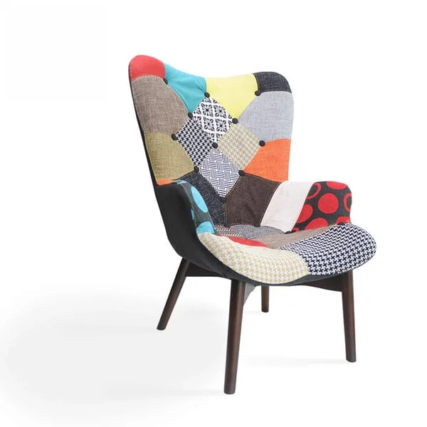 Retro Patchwork Patterned Lounge Chair