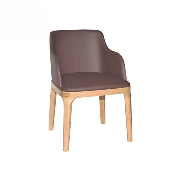 Contemporary Brown Padded Armchair