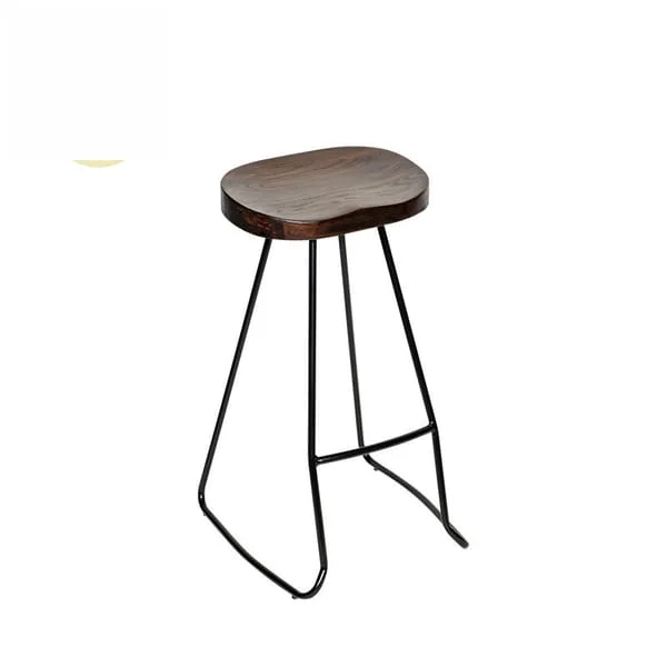 Sleek Minimalist Dark Wood Bar Stool