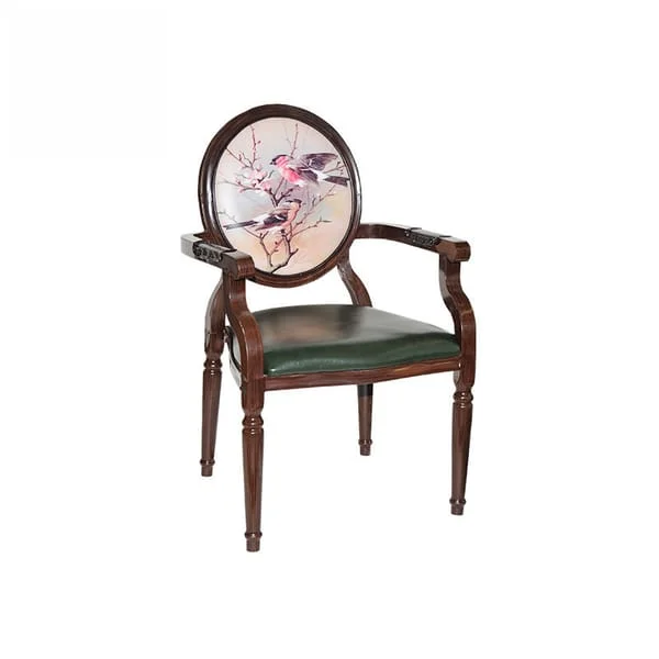 Vintage Round Back Floral Print Chair