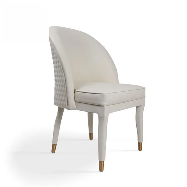 Elegant Curved Back Upholstered Dining Chair