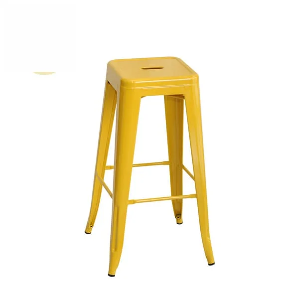 Industrial Yellow Metal Bar Stool