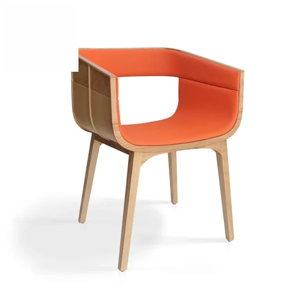 Contemporary Two-Tone Curved Armchair