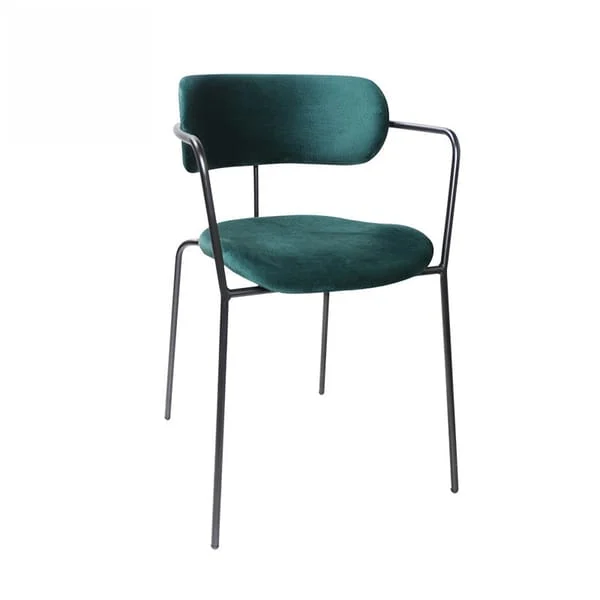 Ergonomic Velvet Back Armchair