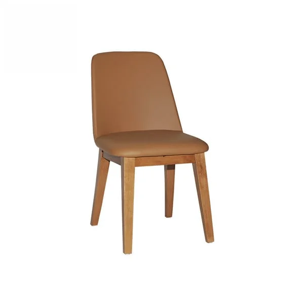 Modern Tan Leather Padded Chair