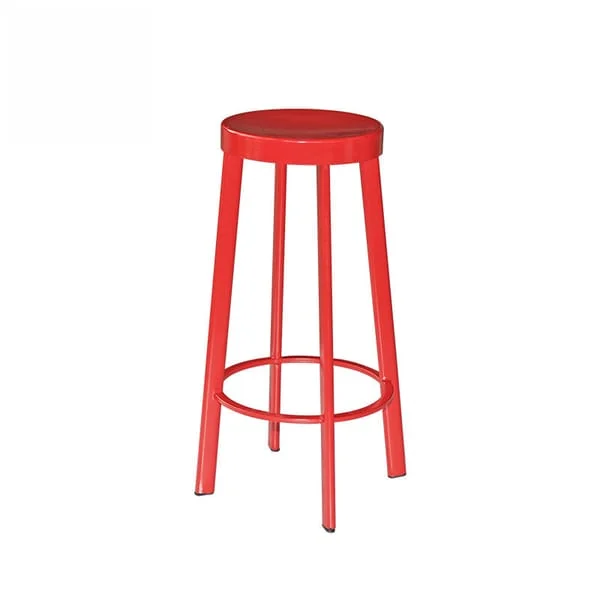 Vibrant Red Tall Bar Stool