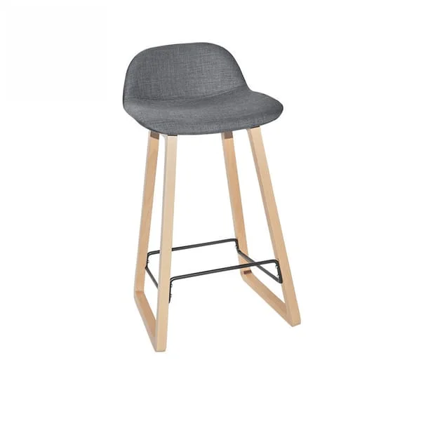 Grey Padded High Top Bar Stool
