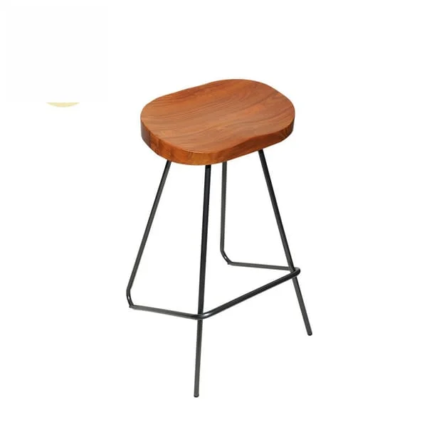 Sleek Wood & Metal Bar Stool