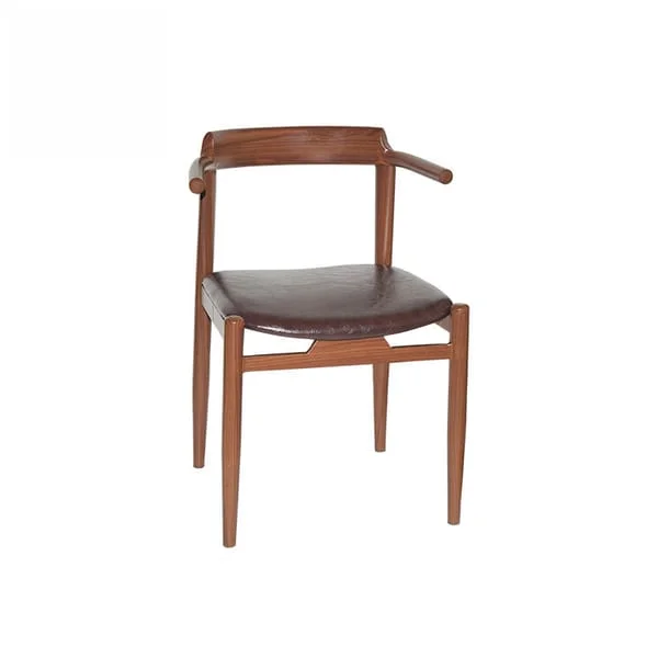 Vintage Wood Armchair with Cushion