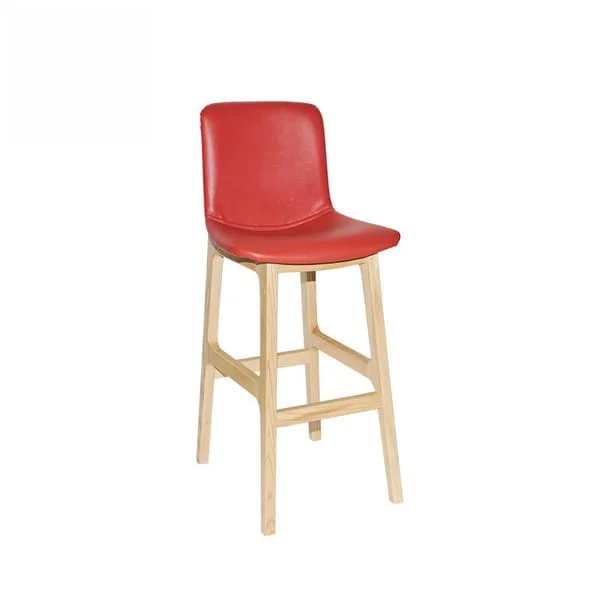 Modern Red Padded Bar Stool