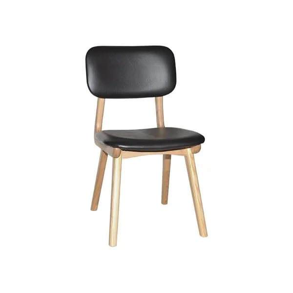 Minimalist Black Leather Dining Chair