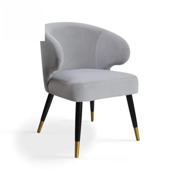 Curved Velvet Upholstered Accent Chair