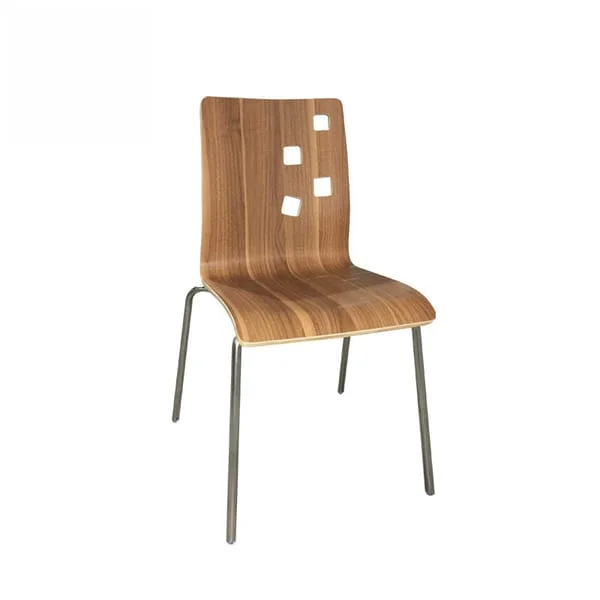 Modern Cutout Back Wood Dining Chair