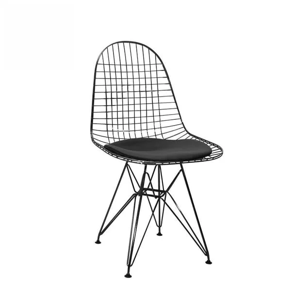 Industrial Black Wire Mesh Chair
