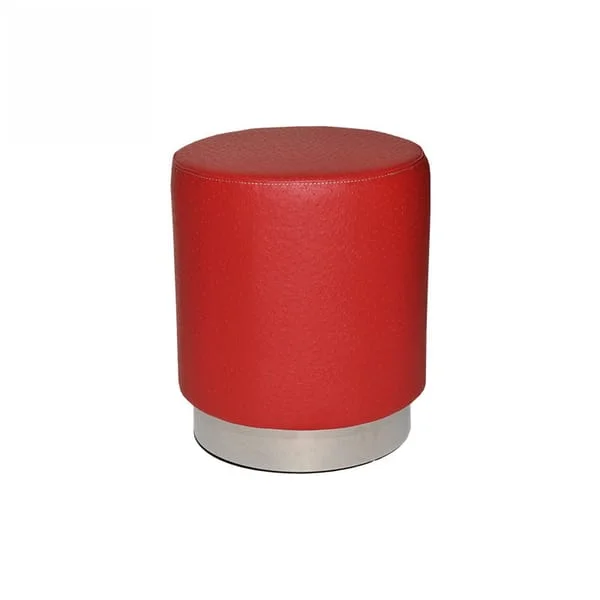 Round Red Padded Ottoman Footstool