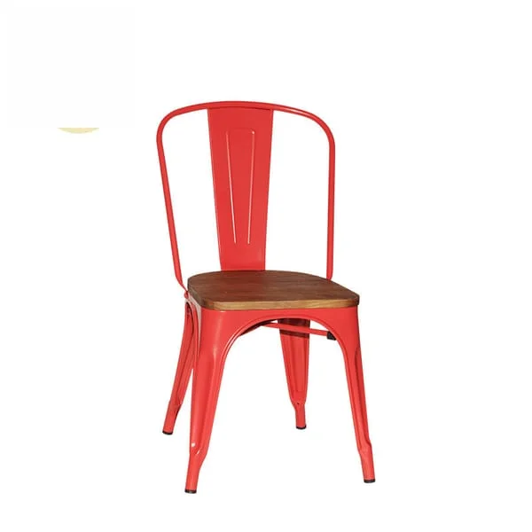 Industrial Red Steel Café Dining Chair