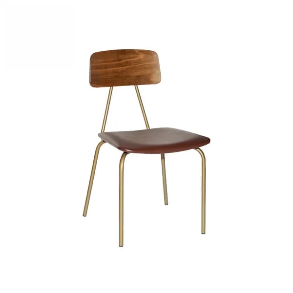Rustic Wood & Metal Café Chair