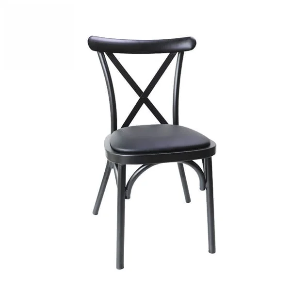 Classic Black X-Back Bistro Chair