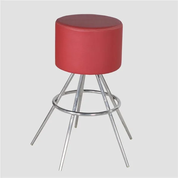 Modern Metal Base Padded Bar Stool