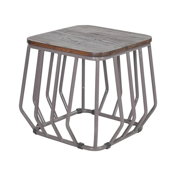 Industrial Geometric Metal Side Table
