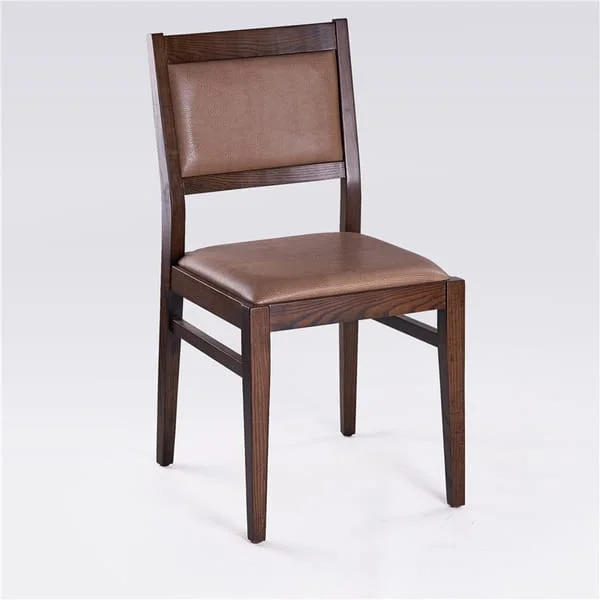 Modern Brown Leather Dining Chair