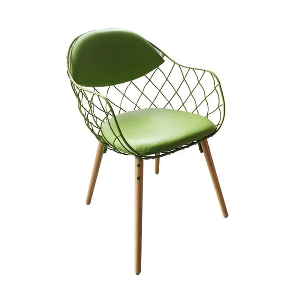 Modern Wire Mesh Dining Chair with Cushion / Creative Hollow-Out Accent Chair