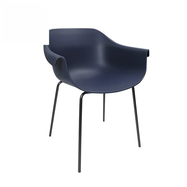 Contemporary Plastic Shell Armchair with Matte Black Legs