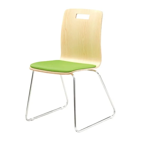 Modern Sled Base School Desk Chair / Plywood Dining Chair