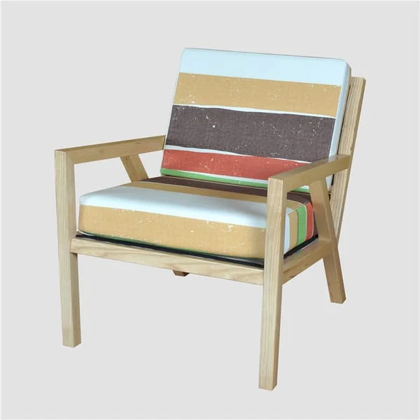 Solid wood upholstered armchair