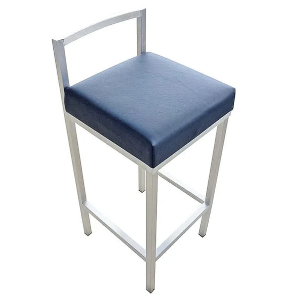 Stainless Steel Counter Height Bar Stool with Square Cushion