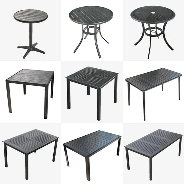 Outdoor terrace pool beach table
