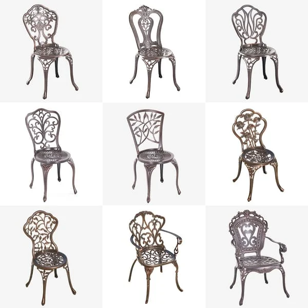 Cast aluminum outdoor garden chair