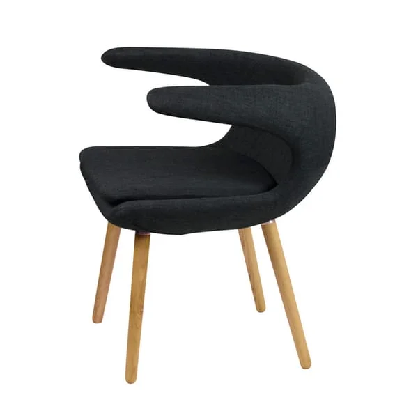 Black Wraparound Dining Chair with Double Back Openings