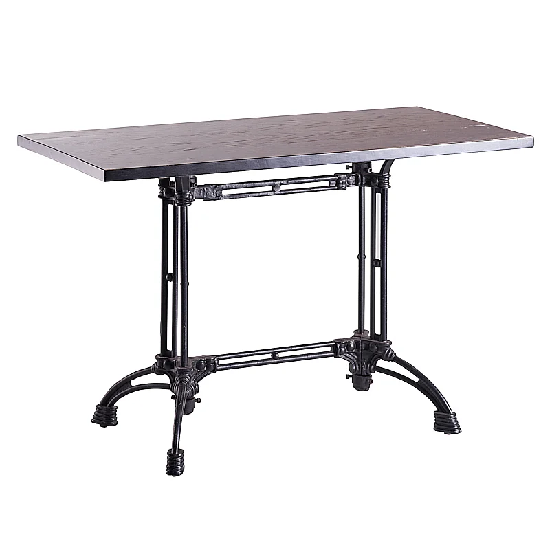 Rectangular Bar Table with Decorative Twin Base