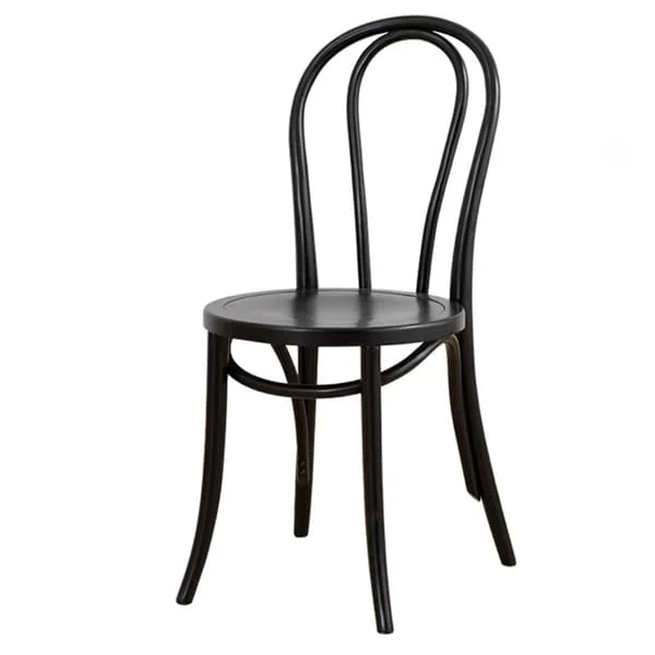 Black Oval Loop-Back Bistro Chair