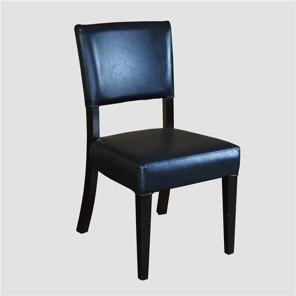 Black Padded Restaurant Chair with Rectangular Back