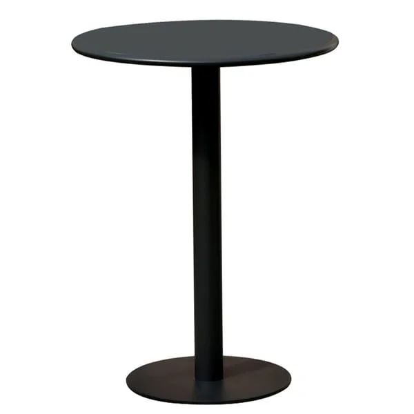 Black Round Patio Table with Disc Base
