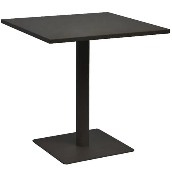 Black Square Patio Table with Square Pedestal Base