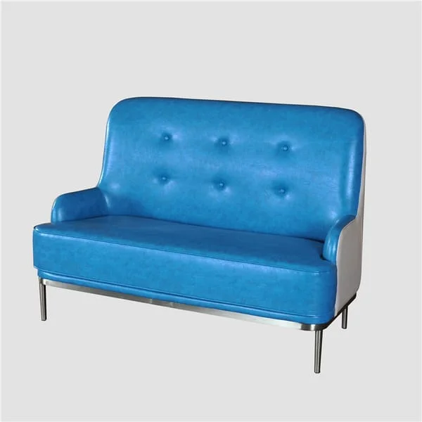 Blue Button-Back Café Loveseat