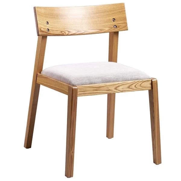 Café Chair with Broad Light Back and White Cushion