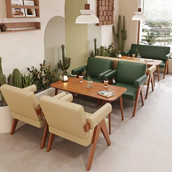 Café Sofas with Rectangular Dining Table